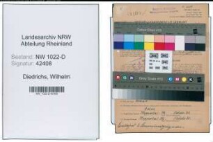Entnazifizierung Wilhelm Diedrichs , geb. 02.10.1895 (Schweisser)