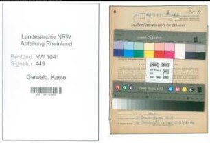 Entnazifizierung Kaete Gerwald , geb. 03.12.1911 ()