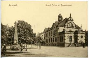 Burgstädt. Kaiserl. Postamt mit Kriegerdenkmal