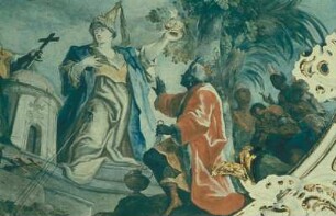 Die heilige Helena zeigt den Heiden das Kreuz / Die Erdteile huldigen der Dreifaltigkeit