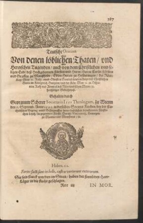 Teutsche Oration ...