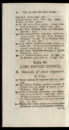 Sectio III. Libri Physici Singuli.