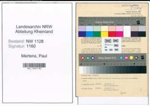 Entnazifizierung Paul Mertens , geb. 10.03.1921 (Polizist)