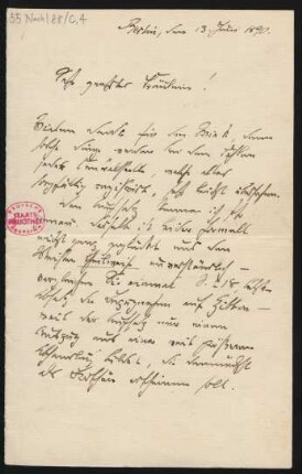 Brief an La Mara : 13.06.1890