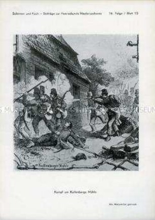 Darstellung der Schlacht bei Langensalza, Königreich Preußen gegen Königreich Hannover, 27. Juni 1866.