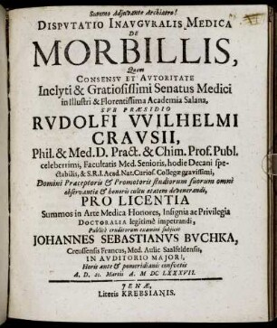 Disputatio Inauguralis Medica De Morbillis