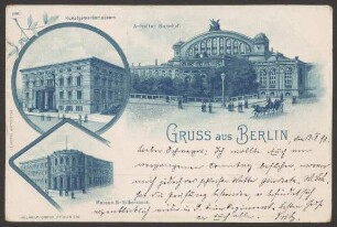 Ansichtskarte Anhalter Bahnhof, Kunstgewerbemuseum und Museum für Völkerkunde