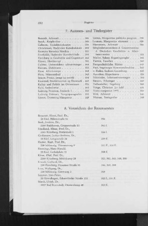 Verzeichnis der Rezensenten