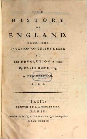 The History Of England : From The Invasion Of Julius Caesar To The Revolution in 1688.. 10