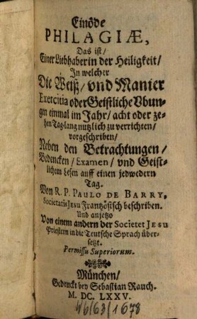 Einöde Philagiae : d. i. einer Liebhaberin in der Heiligkeit