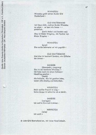 Drehbuch (Auszug)