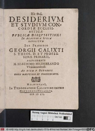 Desiderium Et Studium Concordiae Ecclesiasticae