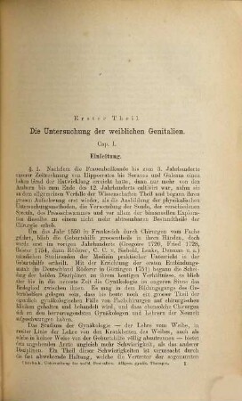 Die Untersuchungen der weiblichen Genitalien und allgemeine gynäkologische Therapie