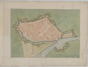 Plan der Festung Minden, Handzeichnung, vor 1695 : Minden / [Johann George Starck]. - [S.l., S.a.]. - 1 Plan : Handzeichng. vor 1695 ; 46,2 x 32,3 cm.