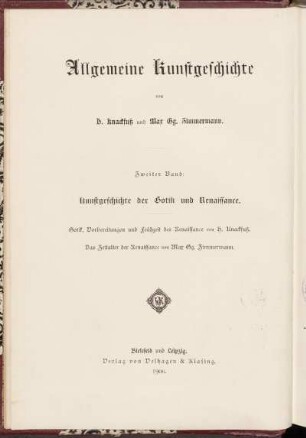 Bd. 2: Kunstgeschichte der Gotik und Renaissance