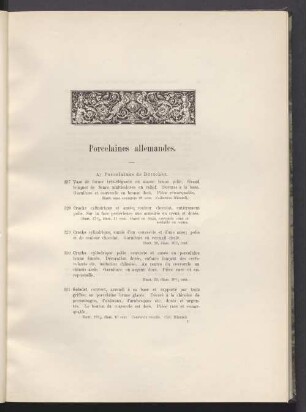 Porcelaines allemandes
