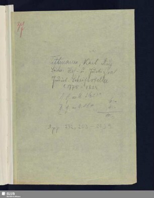 Nr. 203-203a. Tittmann, Karl August