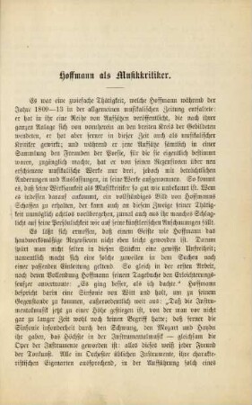 Hoffmann als Musikkritiker