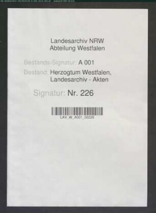 Register und Rechnung des Amtes Erwitte und Westernkotten