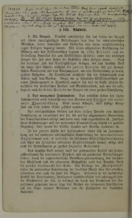 § 133. Rückblick