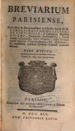 Breviarium Parisiense, [3]. Pars Aestiva
