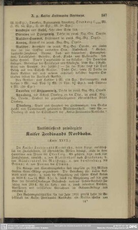 Ausschließend privilegierte Kaiser Ferdinands Nordbahn