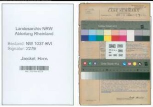 Entnazifizierung Hans Jaeckel , geb. 18.04.1899 (Ingenieur)