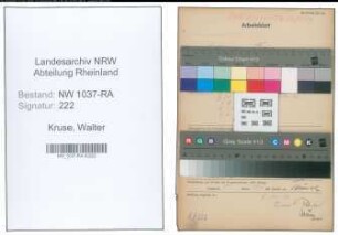 Entnazifizierung Walter Kruse , geb. 21.06.1906 (Technischer Stadtinspektor)