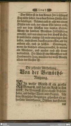 Die zehende Abtheilung, Von der Gemüths-Neigung