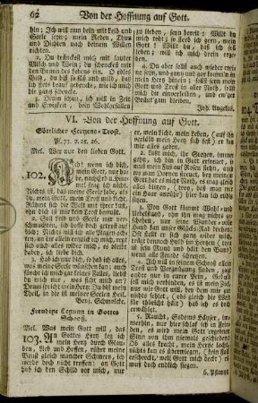 VI. Von der Hoffnung auf Gott. - VII. Vom Glauben und Vertrauen auf Gott.