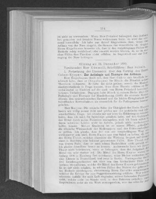 Sitzung am 12. December 1899.