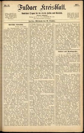 Ausgabe vom Mittwoch, den 31. Oktober 1877.