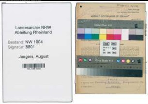 Entnazifizierung August Jaegers , geb. 25.07.1903 (Rangierer)