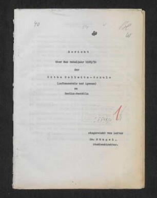 1929/30: Bericht über das Schuljahr ... - 1929/30