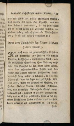 239-242, Von dem Durchfalle bey kleinen Kindern (Alvi fluxus)