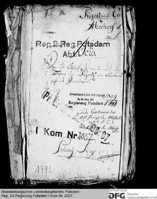 Abschoss von den aus den Dörfern der Prignitz ins Ausland gehenden Vermögen