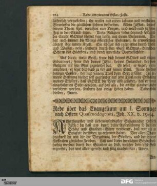 Rede über das Evangelium am I. Sonntage nach Ostern Quasimodogeniti