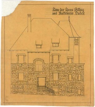 Billing, Hermann; Baden-Baden, Beuttenmüllerstr. 7 (früher 5); Haus Billing und Mallebrein - Rückfassade (Ansicht)