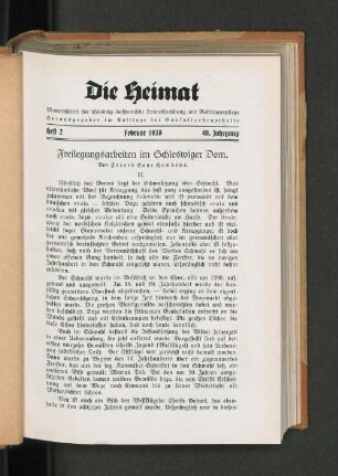 Freilegungsarbeiten im Schleswiger Dom. Von Freerk Haye Hamkens. II.