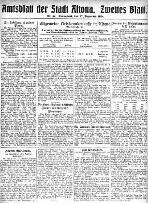 Nummer 52. Zweites Blatt. : Sonnabend, den 27. Dezember 1924