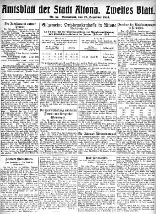 Nummer 52. Zweites Blatt. : Sonnabend, den 27. Dezember 1924