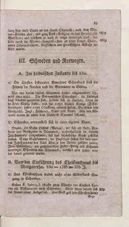 III. Schweden und Norwegen