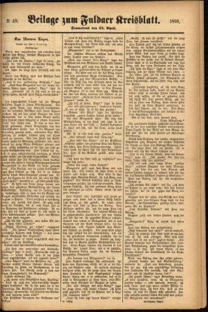 Zweite Ausgabe vom Samstag, den 23. April 1898.
