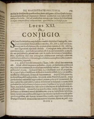 Locus XXI. De Coniugio