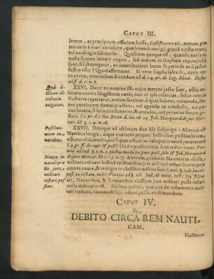Caput IV. De Debito Circa Rem Nauticam.