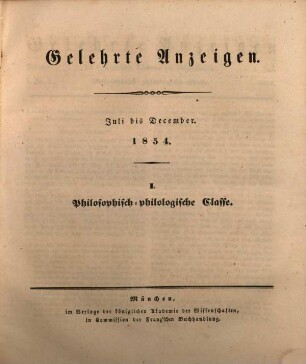 Gelehrte Anzeigen. 39. 1854