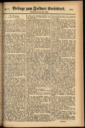 Zweite Ausgabe vom Donnerstag, den 25. Juli 1901.