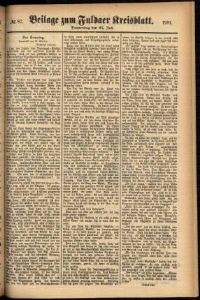 Zweite Ausgabe vom Donnerstag, den 25. Juli 1901.