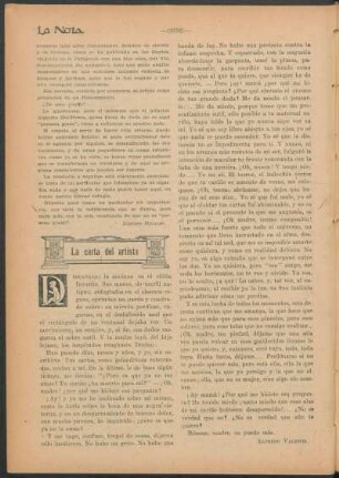 La carta del artista