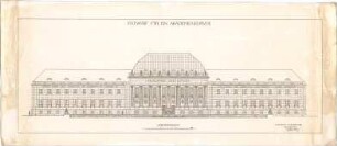 Billing, Hermann; Karlsruhe (Baden-Württemberg); Akademiegebäude - Vorderfassade (Ansicht)